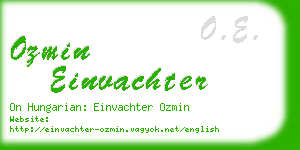 ozmin einvachter business card